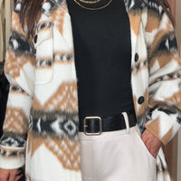 Casaco de Pelinho com Padrão