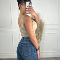 Bralette Rendada Bege