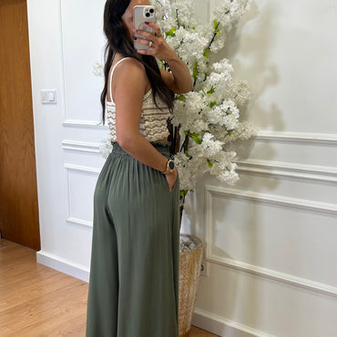 Pantalona com elastico Verde Tropa