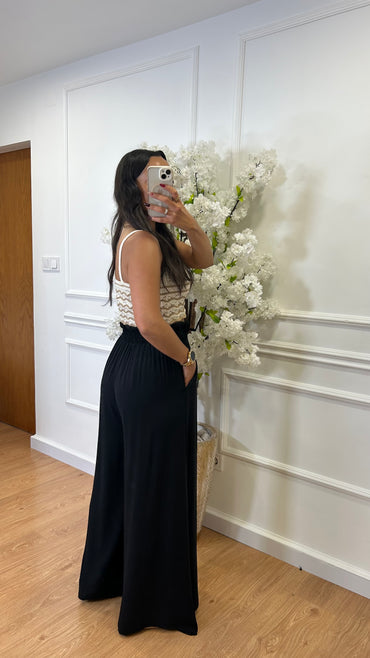 Pantalona com elastico Preto