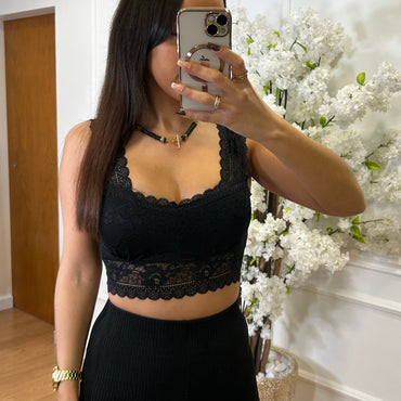 Bralette Rendada Preto