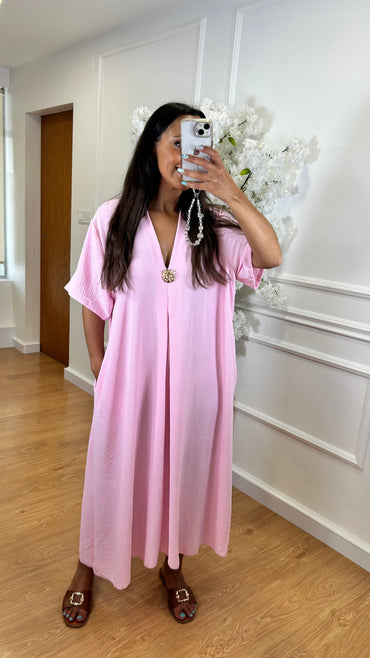 Tunica Oversize Rosa Claro