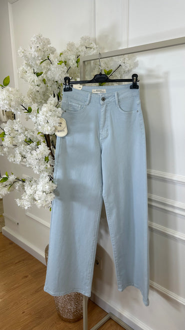 Calça de Ganga Wide Leg REDIAL Azul Bébé