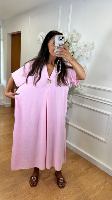 Tunica Oversize Rosa Claro
