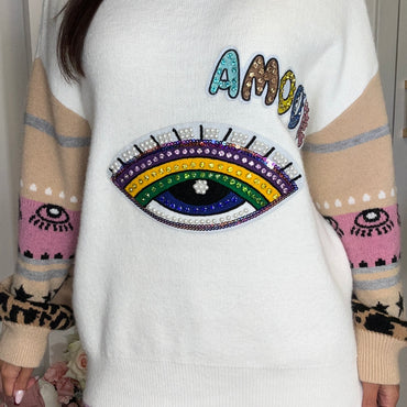 Camisola malha com Olho Turco