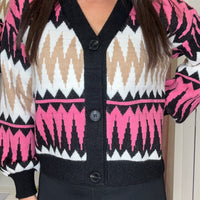 Cardigan Zig Zag rosa