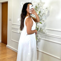 Vestido Midi com alça larga Branco