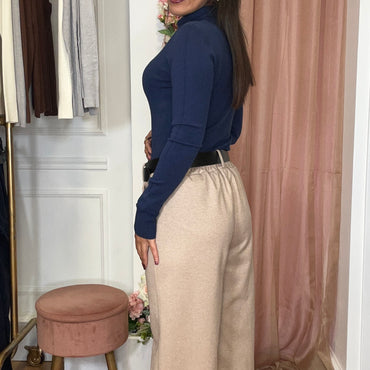 Calça Pele de Pêssego com cinto Camel