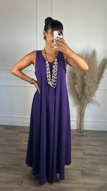 Vestido oversize de alça grossa Roxo
