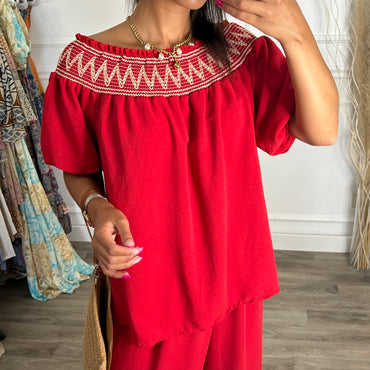 Conjunto Camisola + Pantalona Vermelho