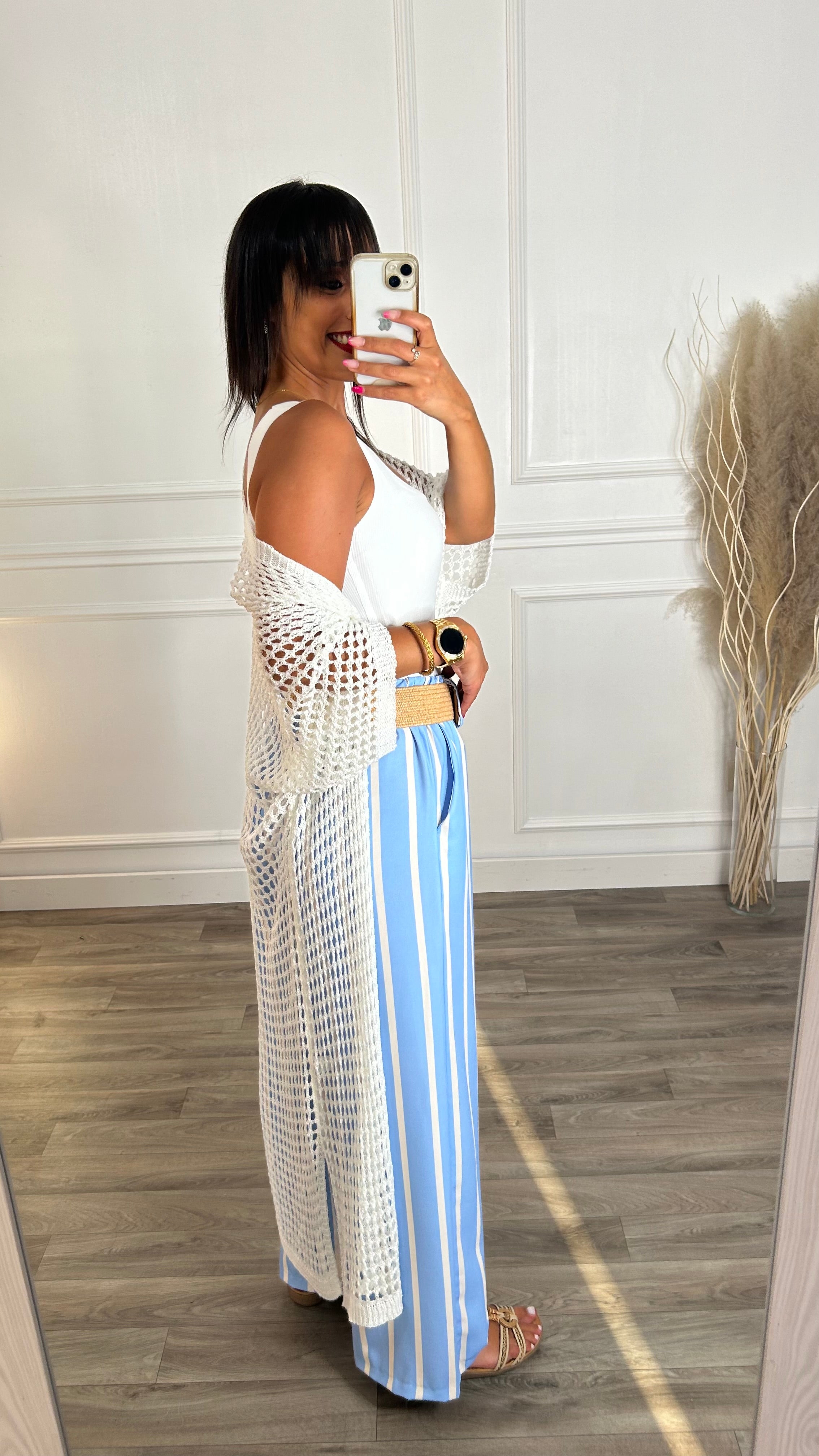 Kimono Branco Crochet