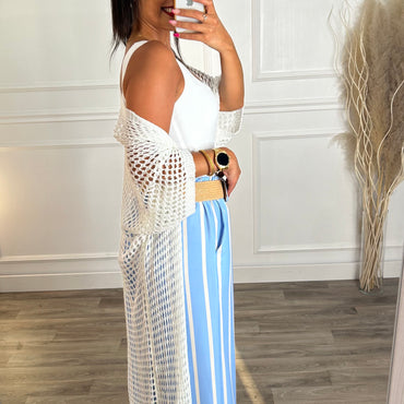 Kimono Branco Crochet