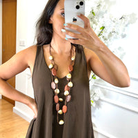 Vestido Midi com alça larga Castanho