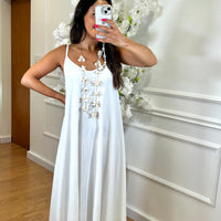 Vestido oversize de alças Branca