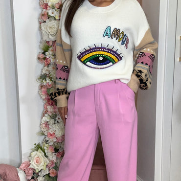 Camisola malha com Olho Turco