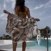 Camiseiro Camel com padrão  de algodão Médio