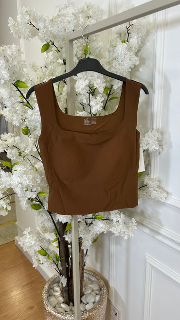 Top Modelador copas Almofadadas Castanho