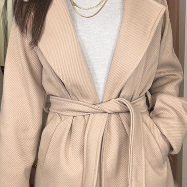 Casaco de Fazenda Midi Camel Texturado