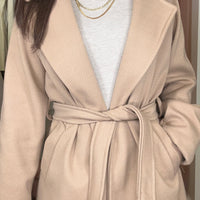 Casaco de Fazenda Midi Camel Texturado