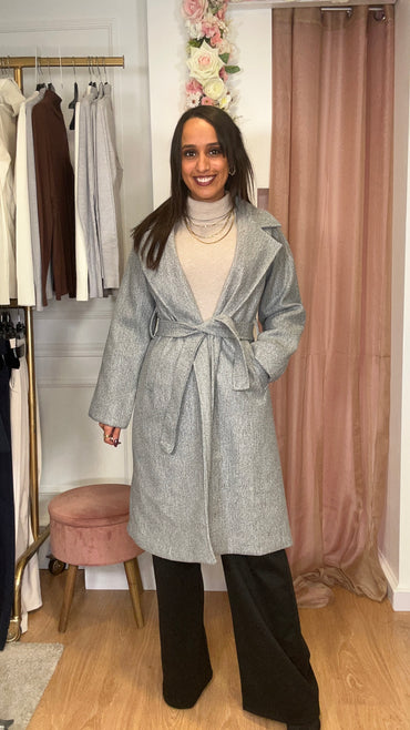 Casaco de Fazenda Midi Cinza