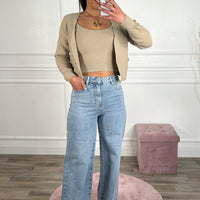 Calça de Ganga Wide Leg REDIAL ganga clara