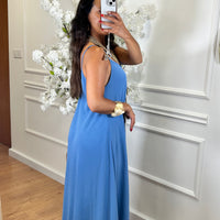 Vestido oversize de alças Azul Celeste