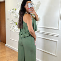 Conjunto Top + Pantalona Verde Seco