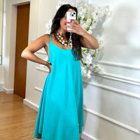 Vestido Midi oversize de alças Azul