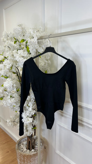Body Modelador Manga Comprida Preto
