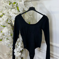 Body Modelador Manga Comprida Preto