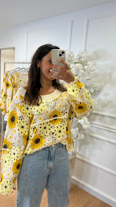 Camisola Croché com Bem-me-quer