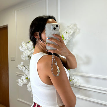 Top canelado com corações em Branco