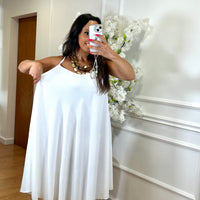 Vestido Midi oversize de alças Branco