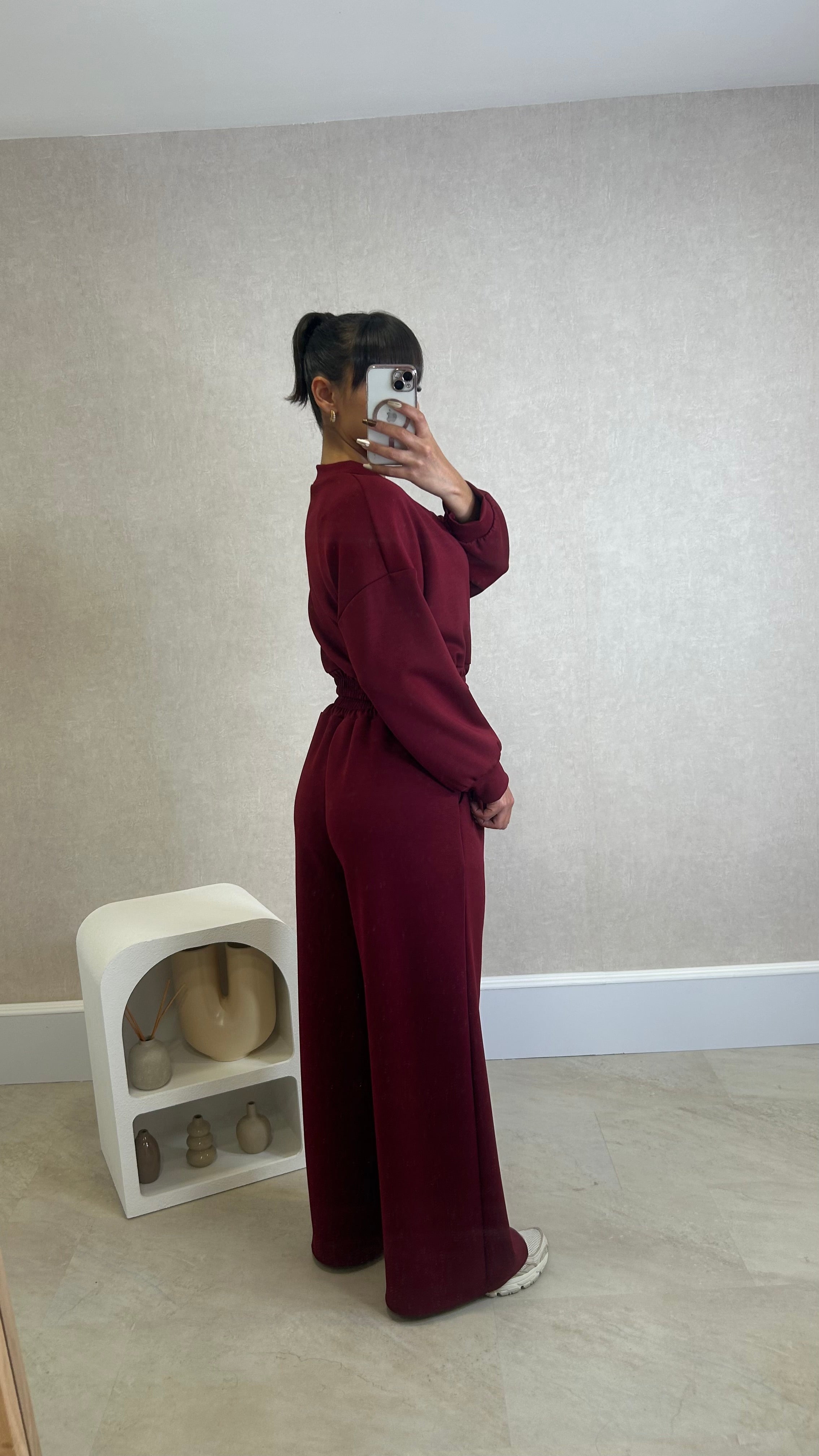 Conjunto Blusa com botões dourados+ Pantalona Bordeaux