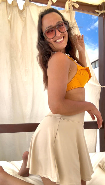 Saia calção Lycra Bege