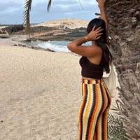 Top Castanho decote em V