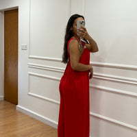 Macacão oversize com argola dourada em Vermelho