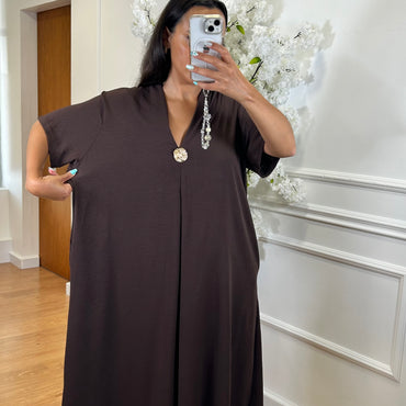 Tunica Oversize Castanho