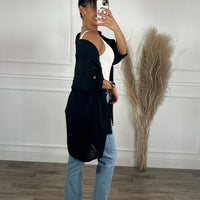 Camiseiro Preto de algodão Médio