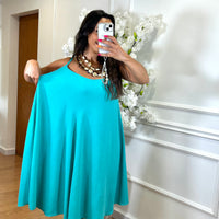 Vestido Midi oversize de alças Azul