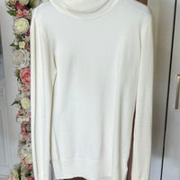 Camisola basica de gola alta branca