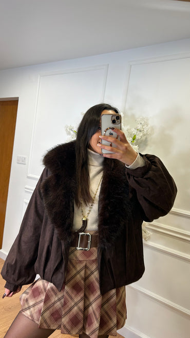 Casaco Castanho com Pêlo