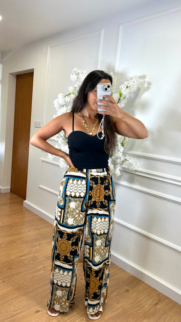 Pantalona Malha Fria com Padrao