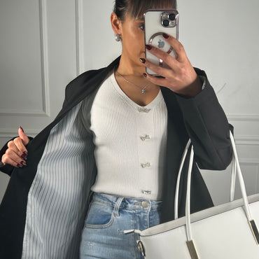 Blazer com Forro Listrado Preto