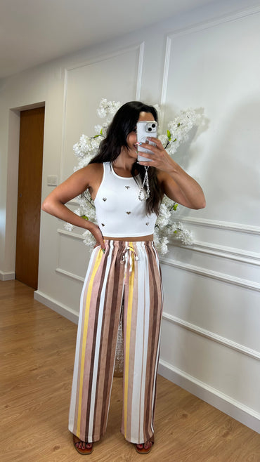Pantalona Riscas Tons de Amarelo