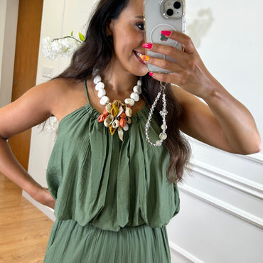 Conjunto Top + Pantalona Verde Seco