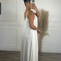 Vestido oversize de alças Branca
