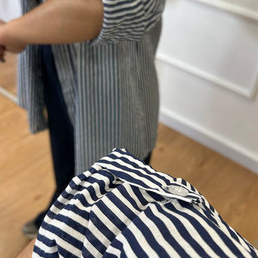 Camisa de Riscas Azul marinho