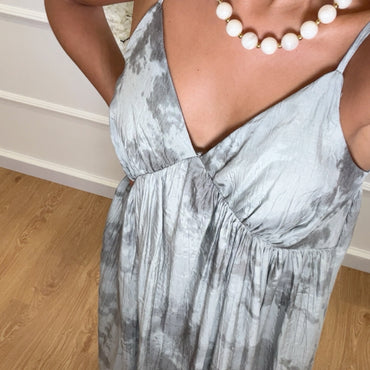 Vestido mesclado Cinza