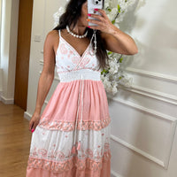 Vestido Indiano de Algodão em Rosa